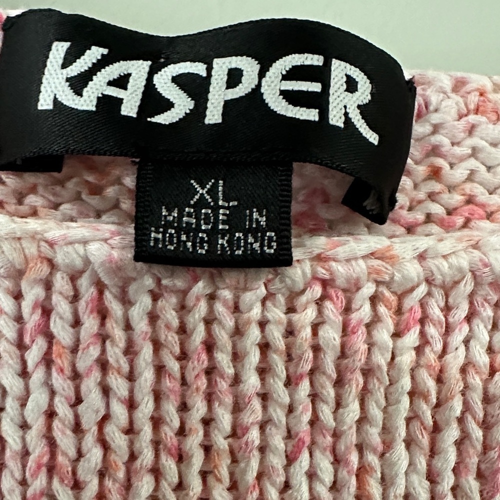 Kasper Pink Textured Sleeveless Top size Xl vintage 90 made Hong Kong - Picture 5 of 15